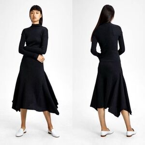 Theory Women's Virgin Wool Blend Ribbed Knit Panel Dress null women’s Sz large